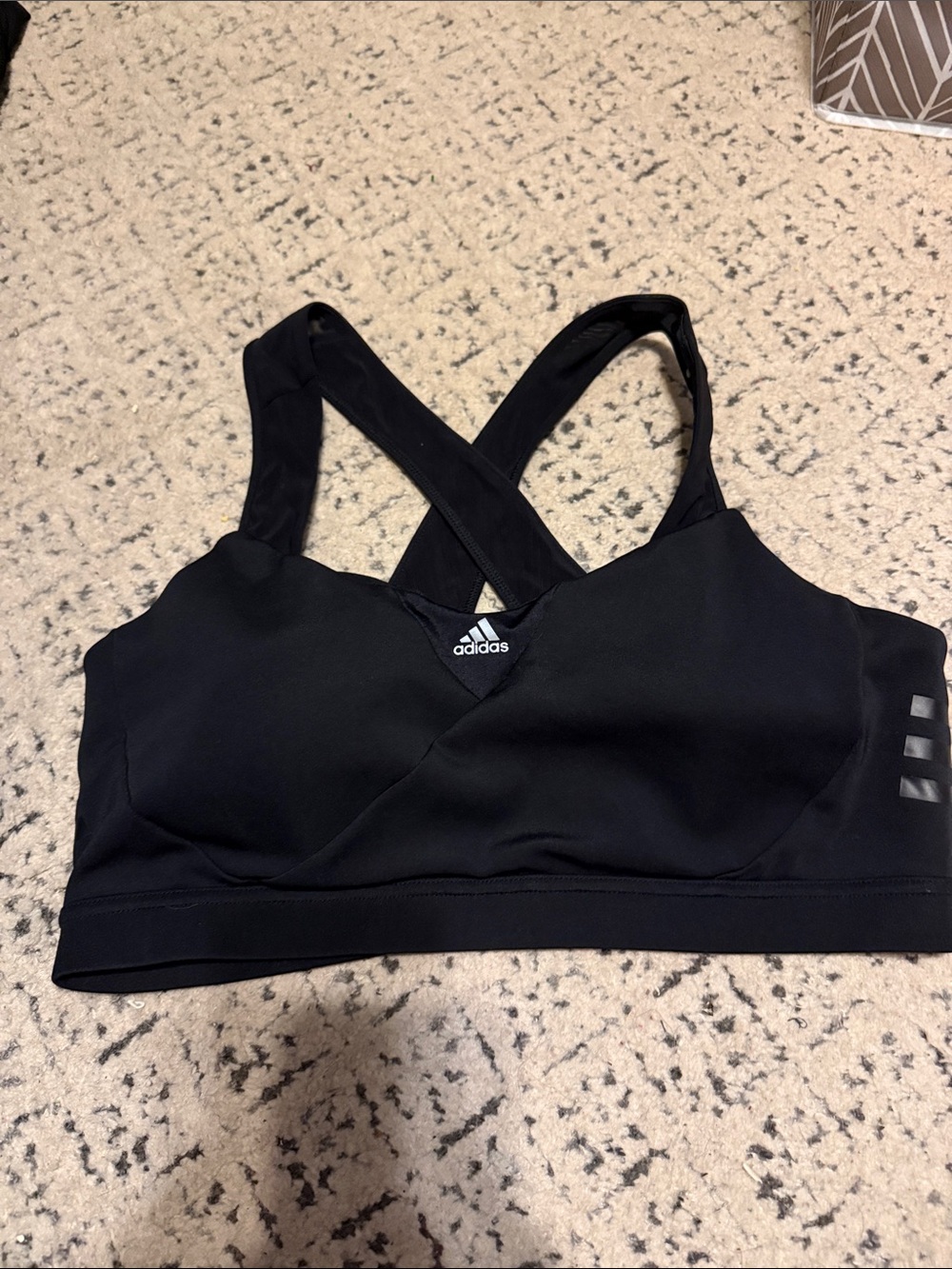 adidas Black Cross-Back Padded Sports Bra